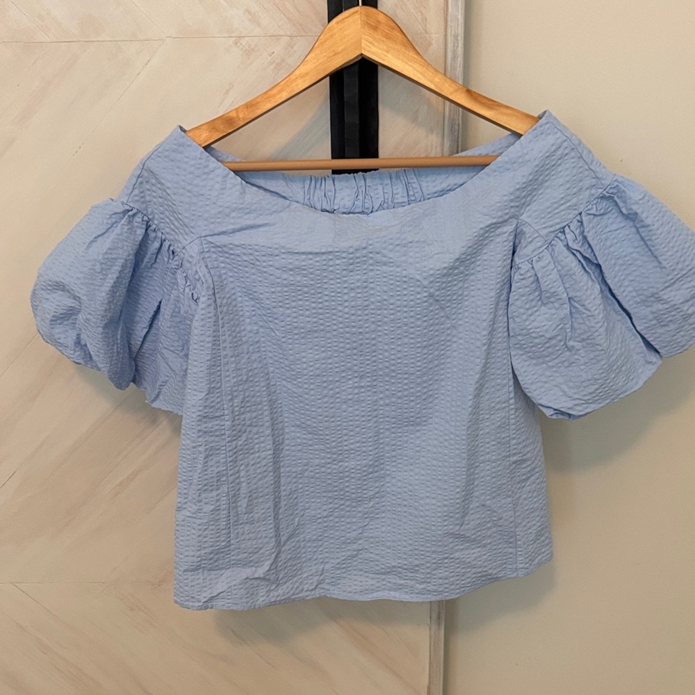 NWOT H&M  Light Blue Off-Shoulder Blouse